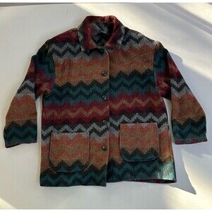 Vintage TRIBAL Women's Wool Blend 90s Y2K Western Aztec Blazer Jacket - Medium